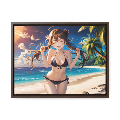 Sunlit Joy on the Beach - Gallery Canvas Wraps, Horizontal Frame