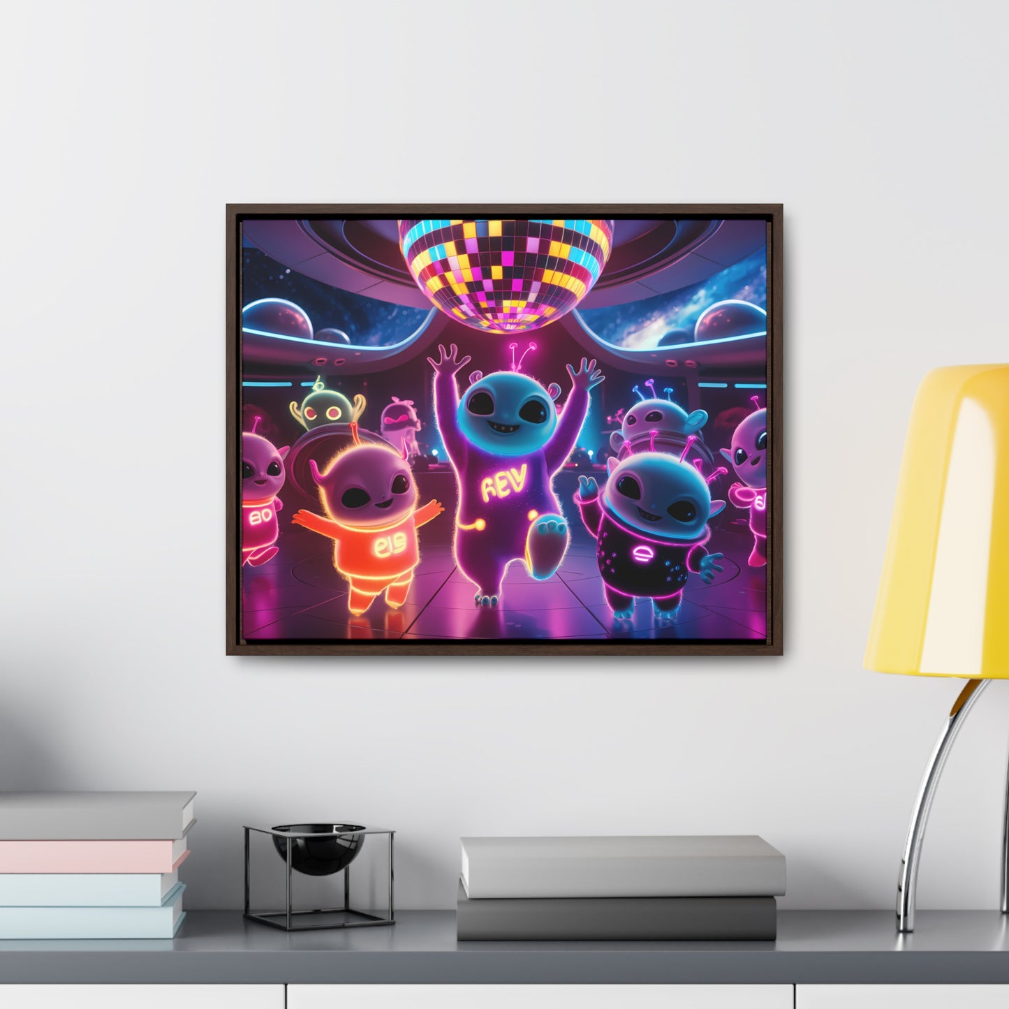 Intergalactic Neon Dance Party - Gallery Canvas Wraps, Horizontal Frame