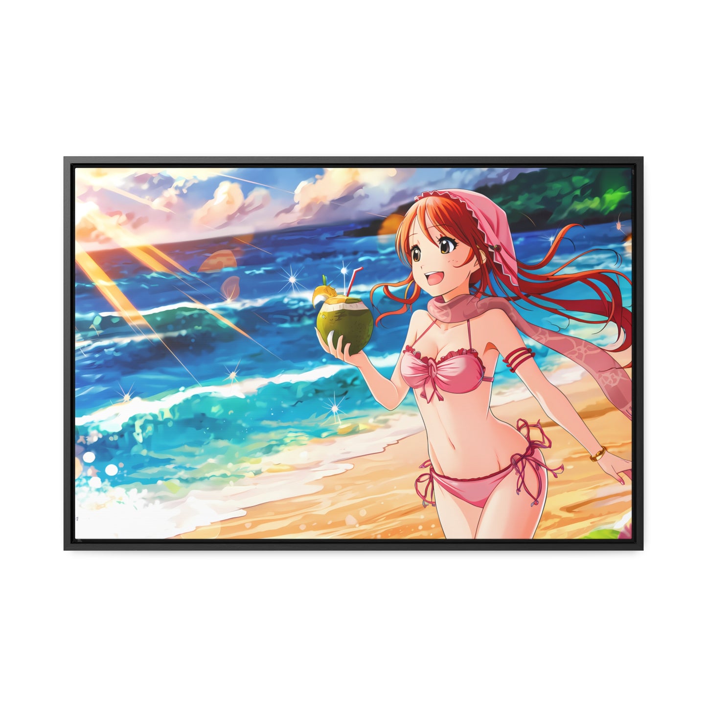Sunset Shores and Summer Smiles - Gallery Canvas Wraps, Horizontal Frame