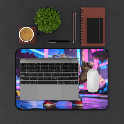 Rockstar Rumble in Neon City - Desk Mat