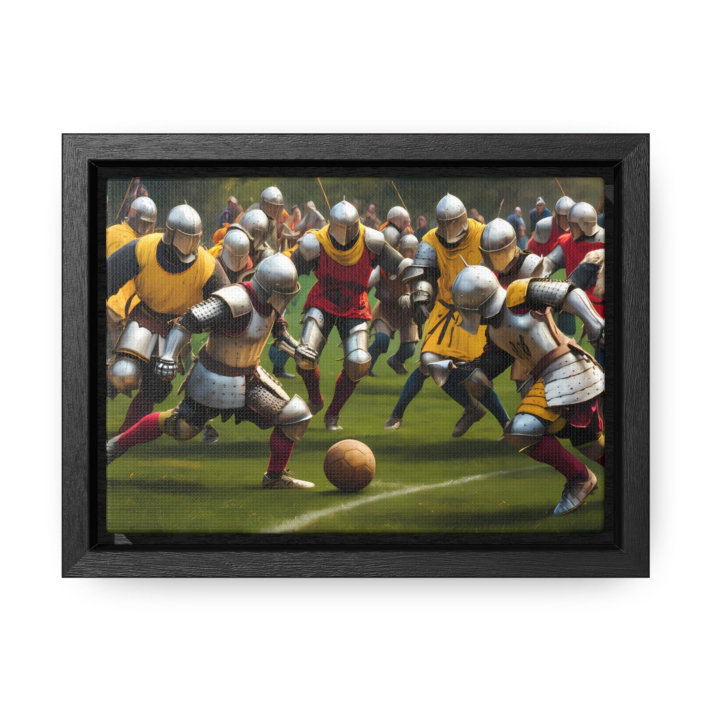 Medieval Football Battle - Gallery Canvas Wraps, Horizontal Frame