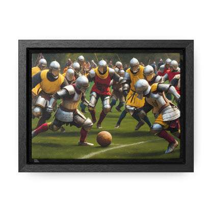 Medieval Football Battle - Gallery Canvas Wraps, Horizontal Frame