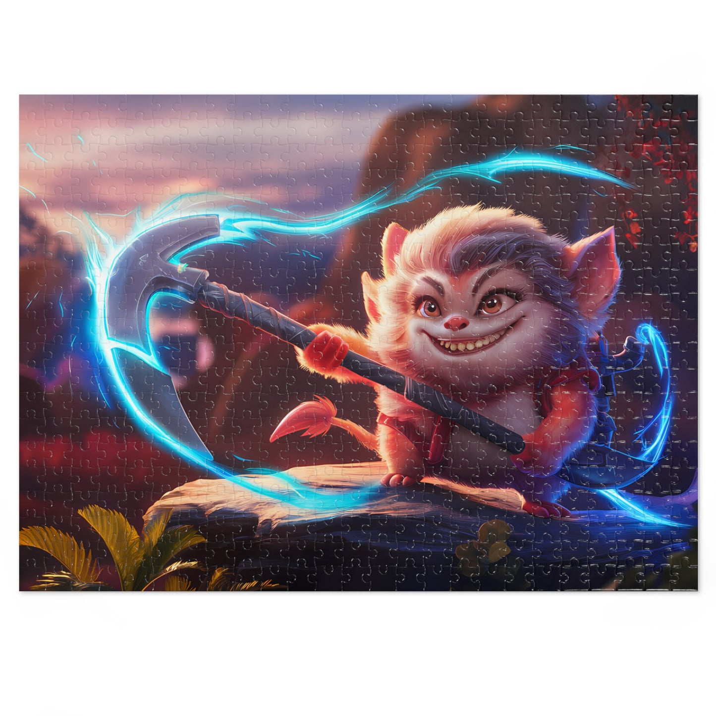 Furry Warrior of the Glowing Axe - Jigsaw Puzzle (30, 110, 252, 500,1000-Piece)