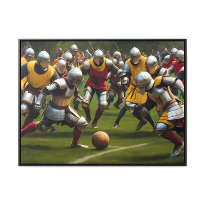 Medieval Football Battle - Gallery Canvas Wraps, Horizontal Frame