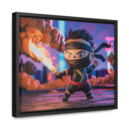 "Flameblade Ninja in Action" - Gallery Canvas Wraps, Horizontal Frame