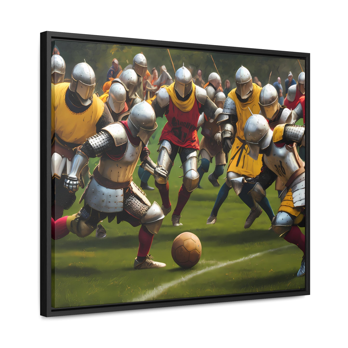 Medieval Football Battle - Gallery Canvas Wraps, Horizontal Frame