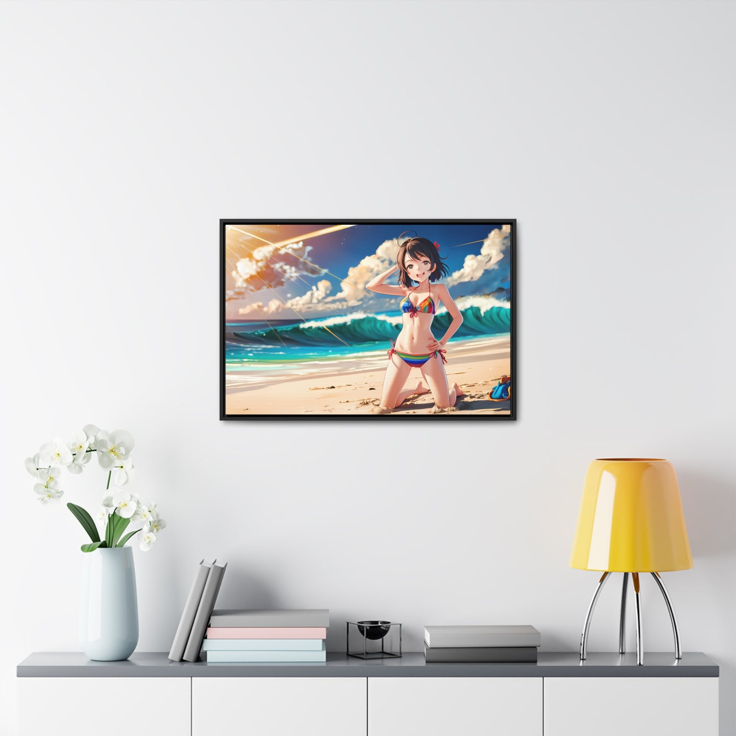 Sunlit Shores of Joy - Gallery Canvas Wraps, Horizontal Frame