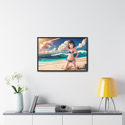 Sunlit Shores of Joy - Gallery Canvas Wraps, Horizontal Frame