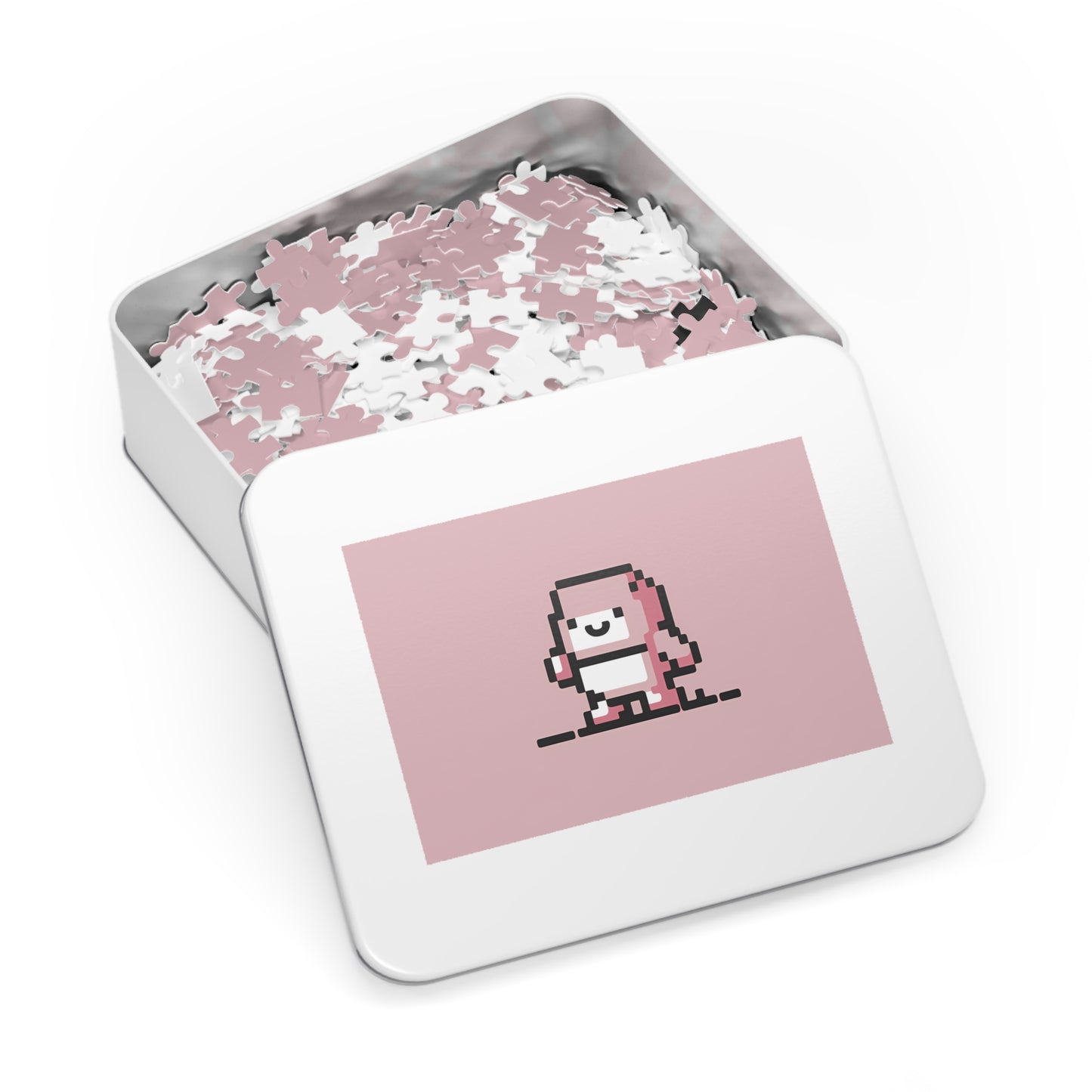 Pixelated Pink Character on a Soft Background - Jigsaw Puzzle (30, 110, 252, 500,1000-Piece)