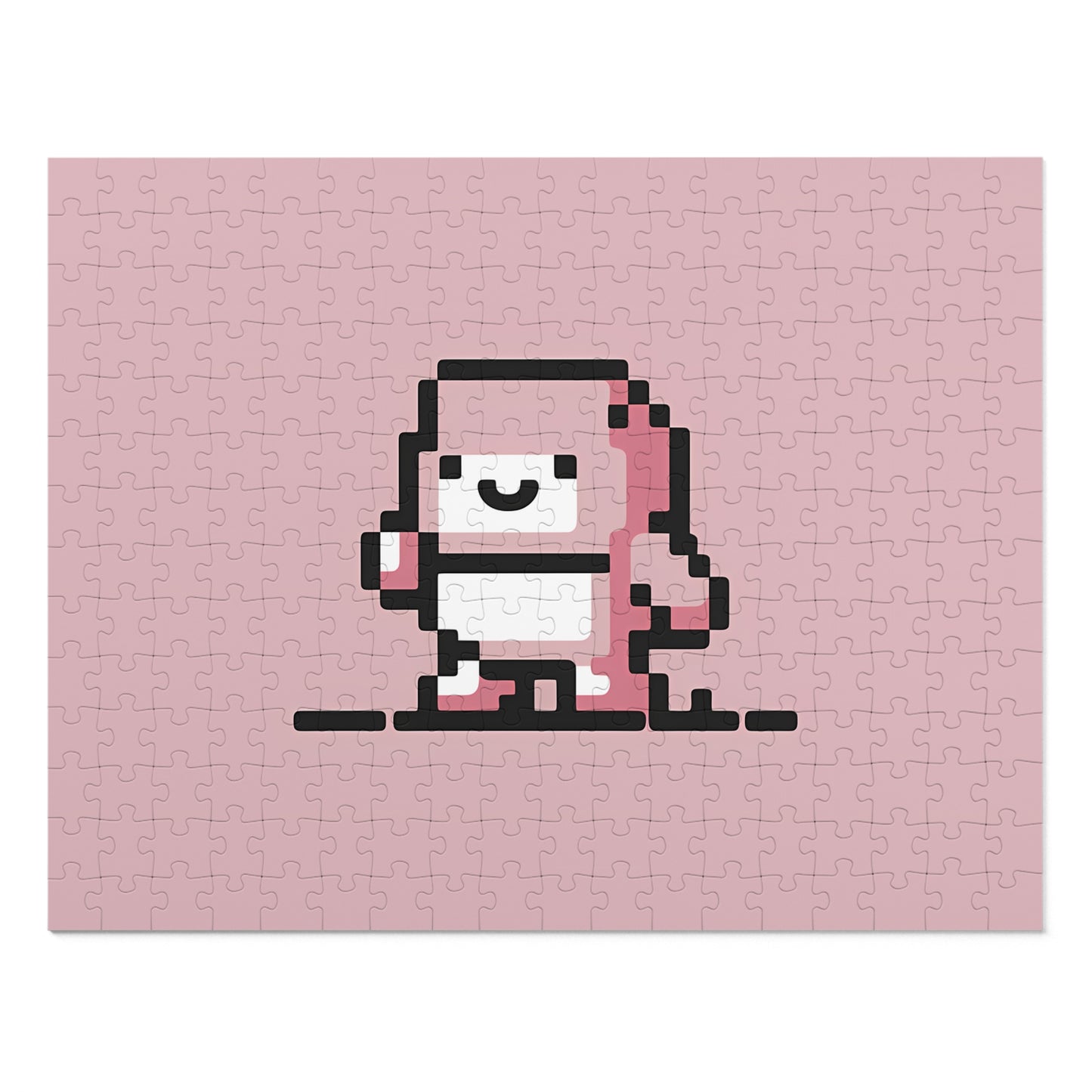 Pixelated Pink Character on a Soft Background - Jigsaw Puzzle (30, 110, 252, 500,1000-Piece)