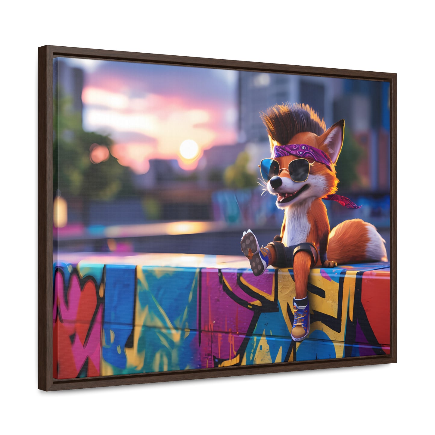 Urban Fox Vibes - Gallery Canvas Wraps, Horizontal Frame