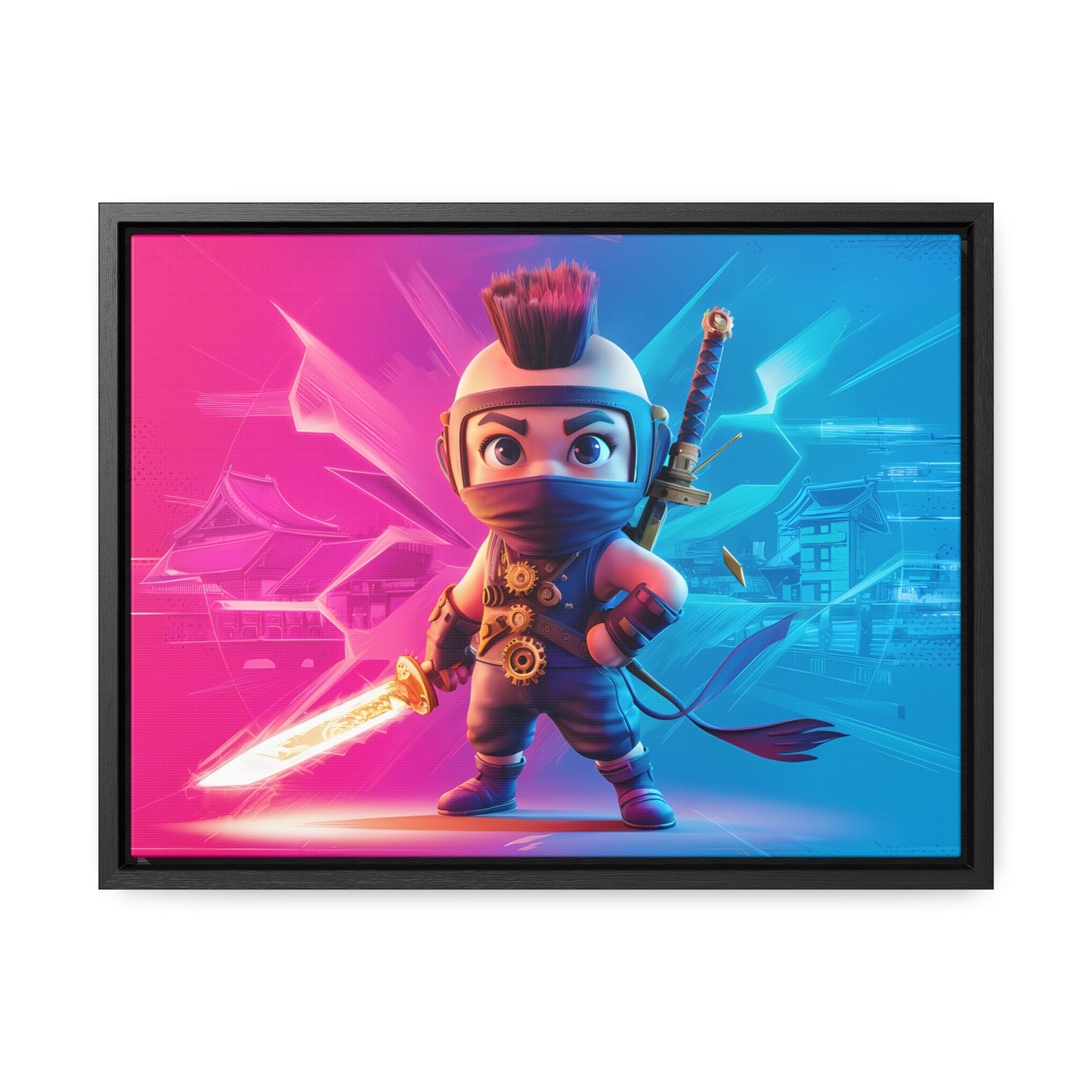 Neon Ninja Showdown - Gallery Canvas Wraps, Horizontal Frame
