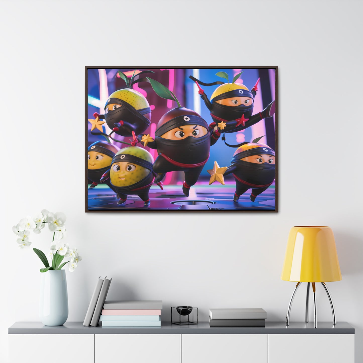 Ninja Citrus Squad: Star Power Unleashed - Gallery Canvas Wraps, Horizontal Frame