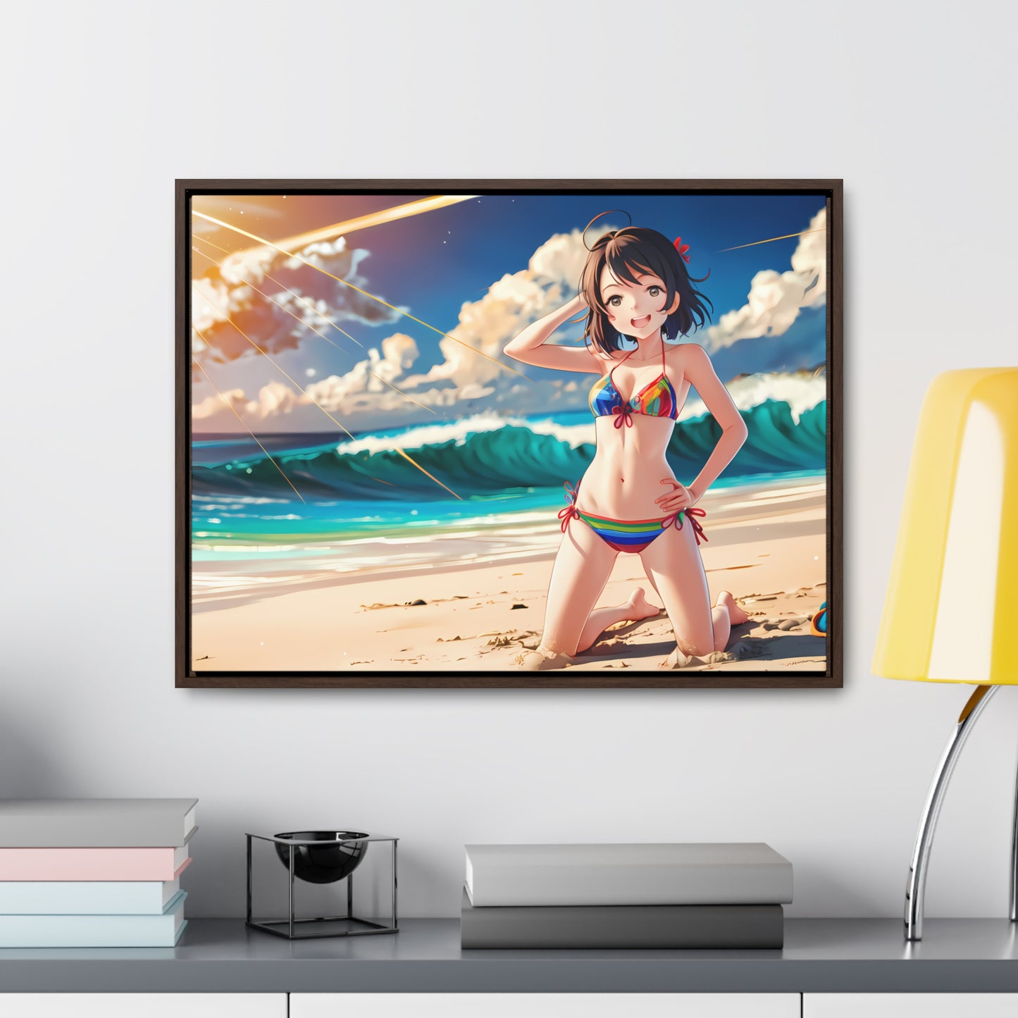Sunlit Shores of Joy - Gallery Canvas Wraps, Horizontal Frame