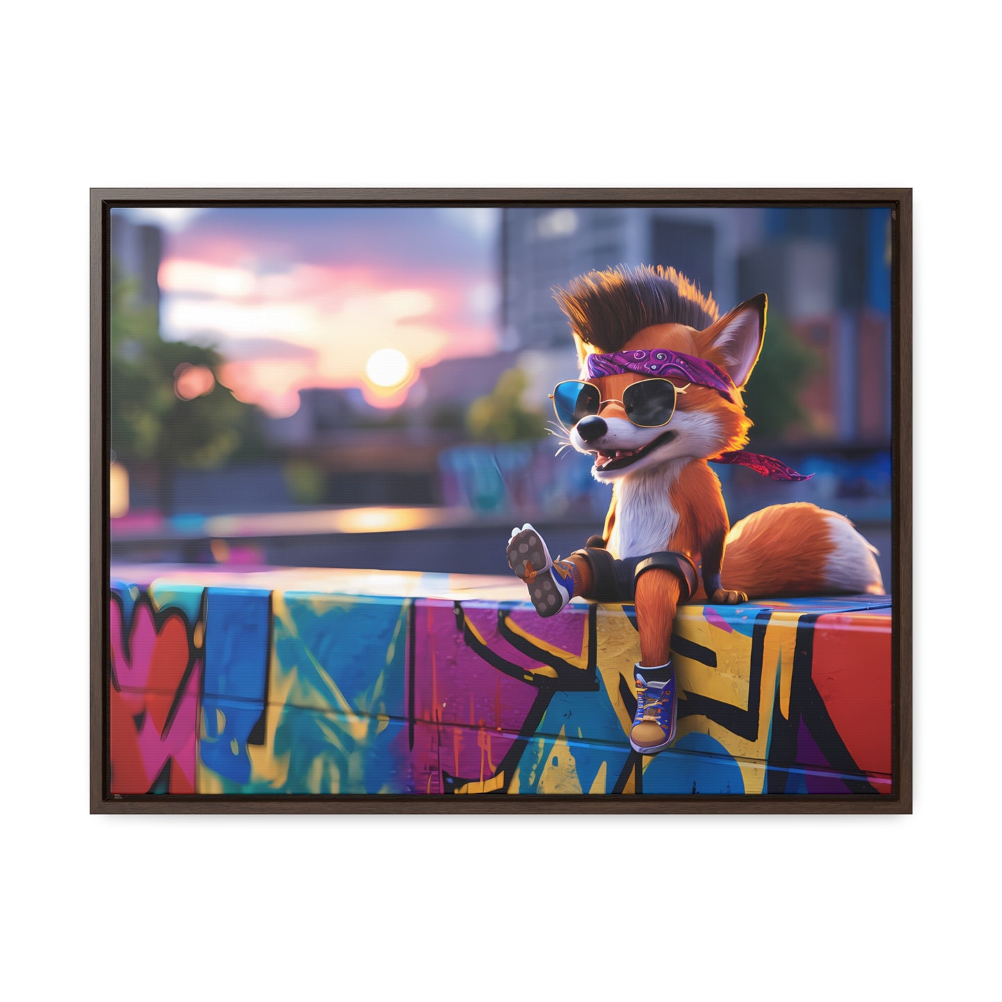 Urban Fox Vibes - Gallery Canvas Wraps, Horizontal Frame