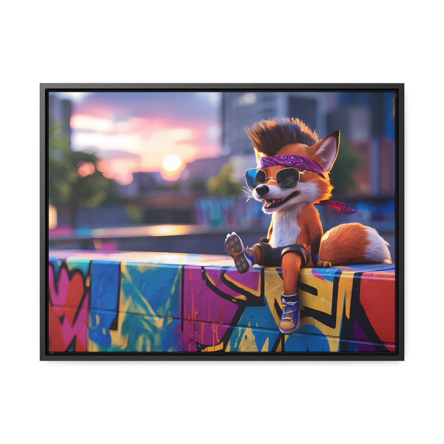 Urban Fox Vibes - Gallery Canvas Wraps, Horizontal Frame