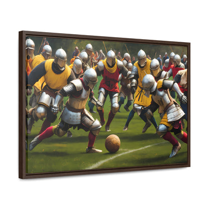 Medieval Football Battle - Gallery Canvas Wraps, Horizontal Frame