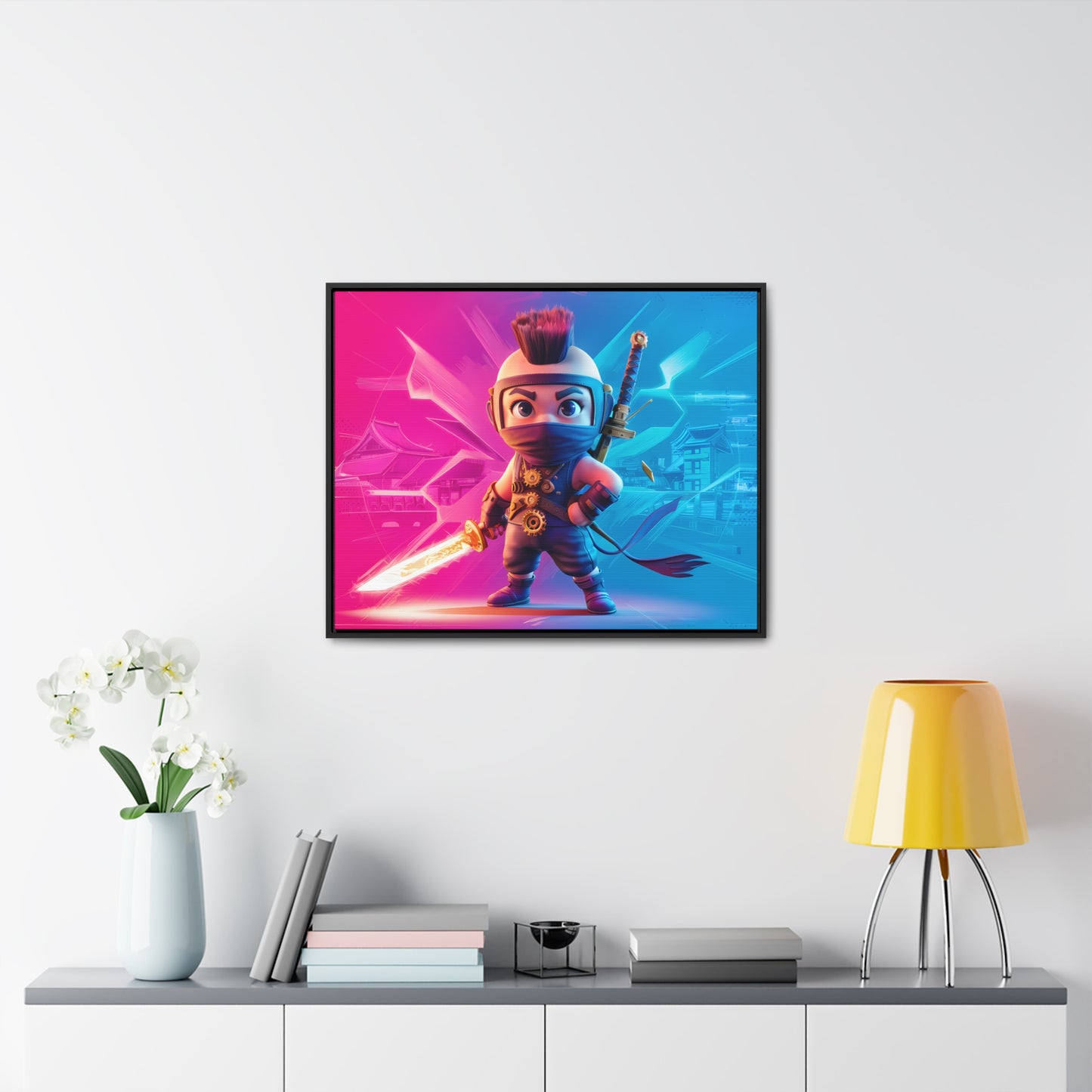 Neon Ninja Showdown - Gallery Canvas Wraps, Horizontal Frame