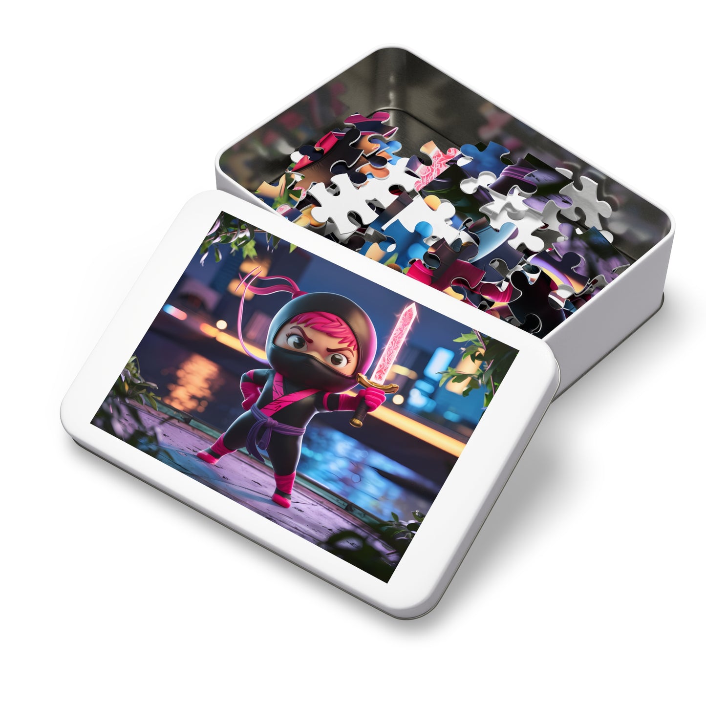"Ninja Warrior: Pink Blade at Dusk" - Jigsaw Puzzle (30, 110, 252, 500,1000-Piece)