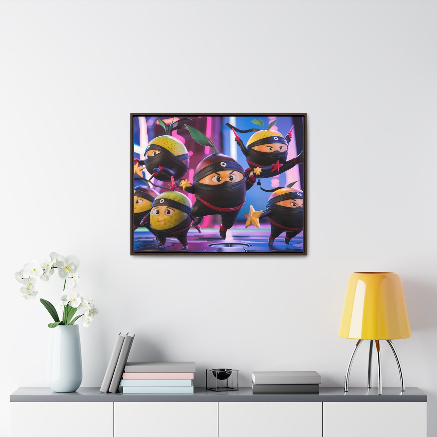 Ninja Citrus Squad: Star Power Unleashed - Gallery Canvas Wraps, Horizontal Frame