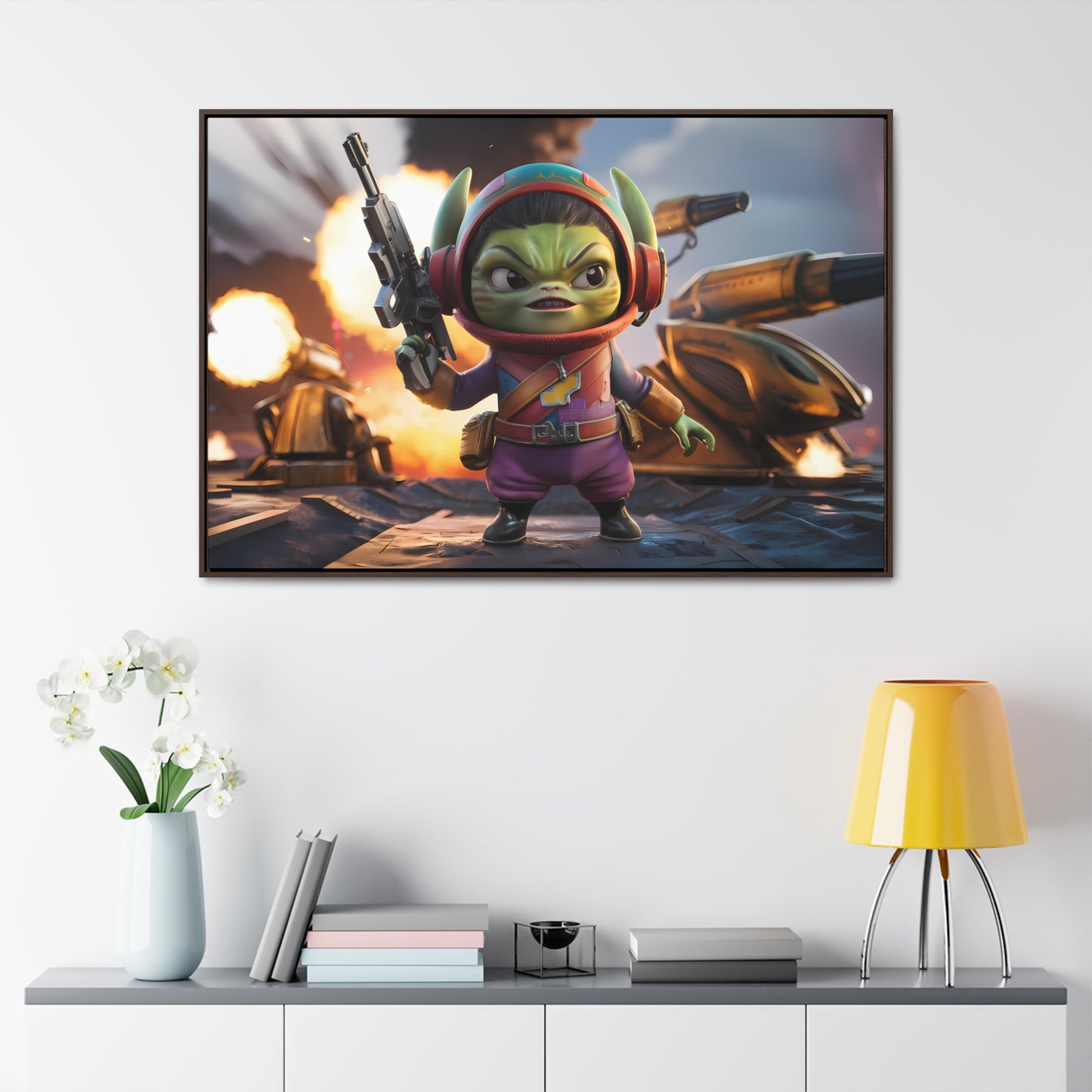"Galactic Gremlin Commander" - Gallery Canvas Wraps, Horizontal Frame