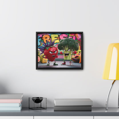 "Fresh Fight: Battle of the Bites" - Gallery Canvas Wraps, Horizontal Frame
