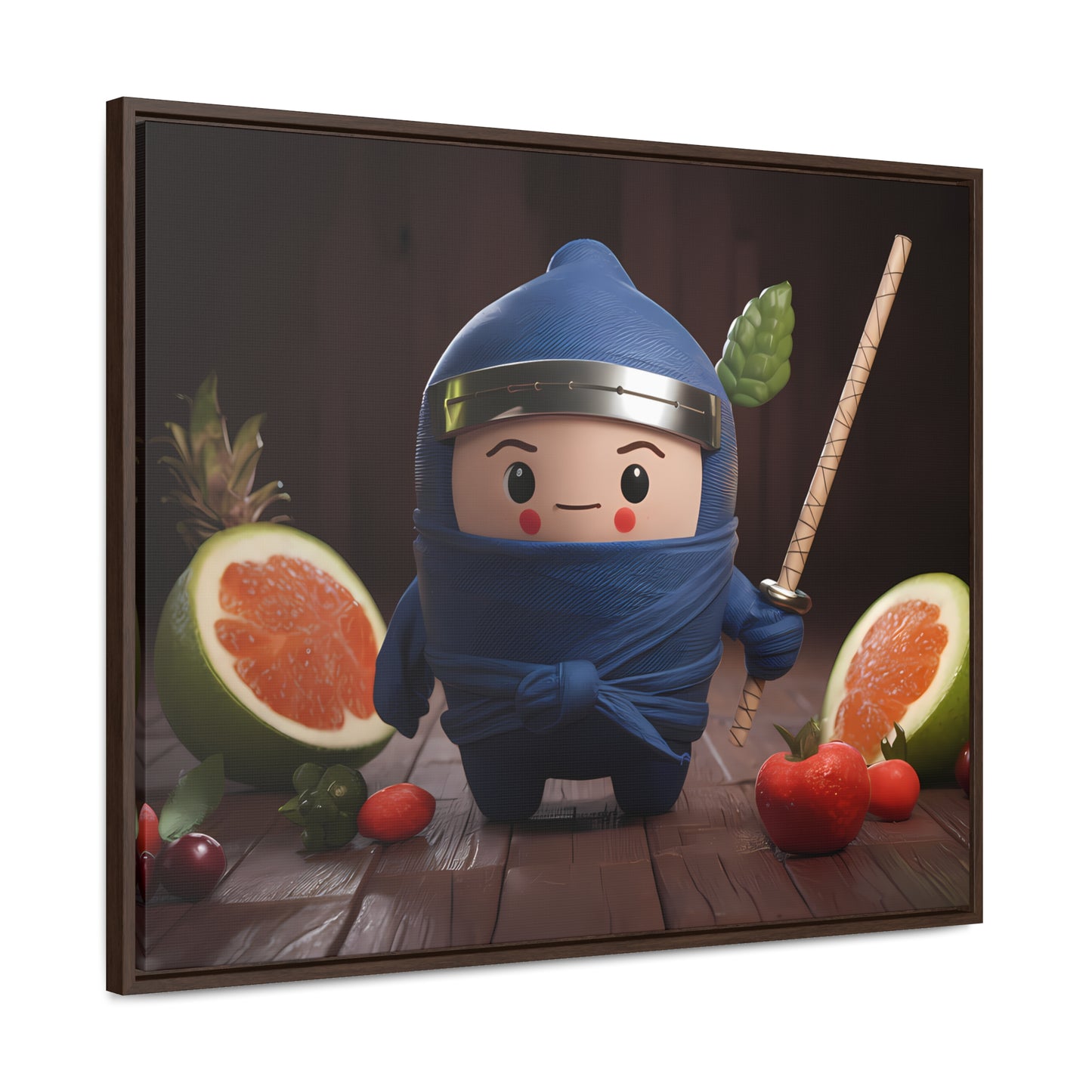 Ninja Fruit Guardian - Gallery Canvas Wraps, Horizontal Frame