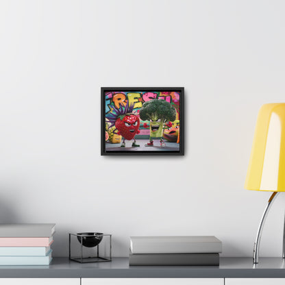 "Fresh Fight: Battle of the Bites" - Gallery Canvas Wraps, Horizontal Frame