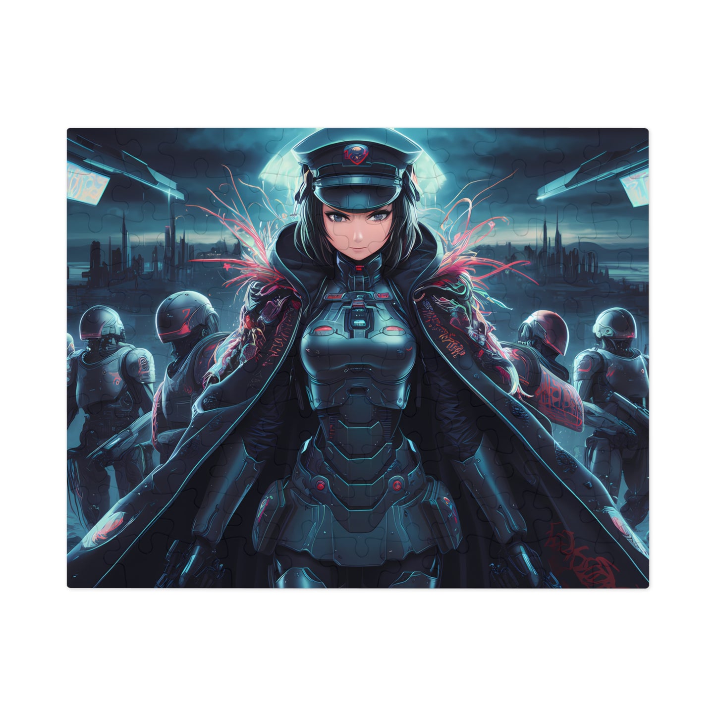 Enforcer of the Neon Dystopia - Jigsaw Puzzle (30, 110, 252, 500,1000-Piece)