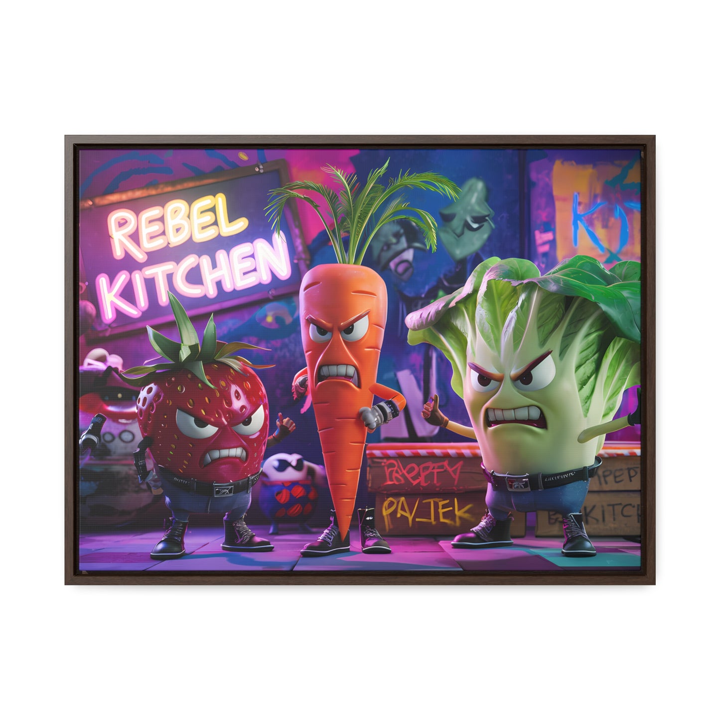 Rebel Veggie Squad - Gallery Canvas Wraps, Horizontal Frame