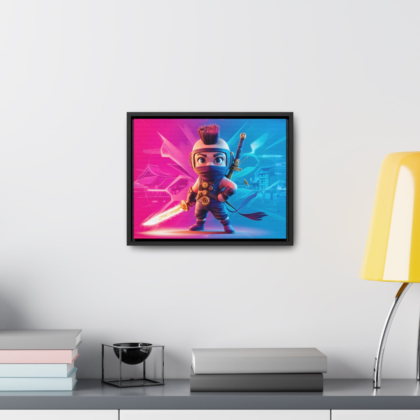Neon Ninja Showdown - Gallery Canvas Wraps, Horizontal Frame