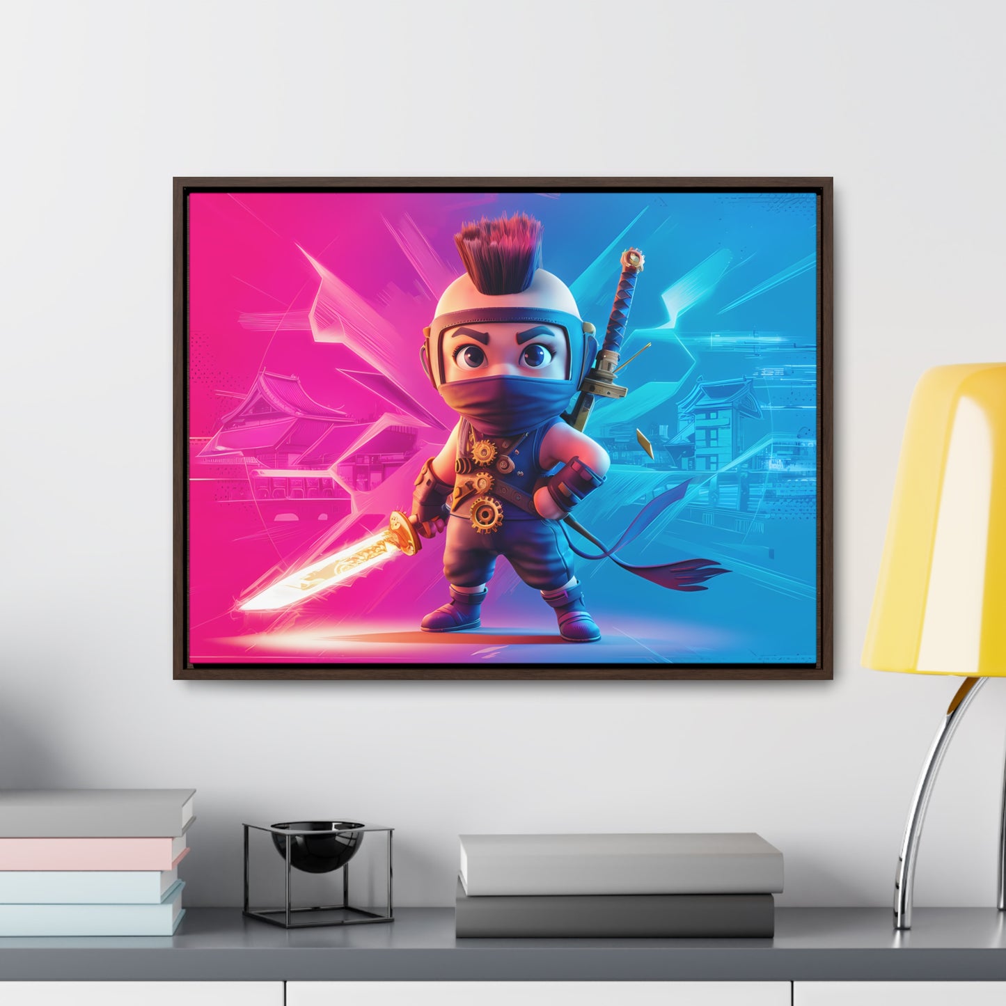 Neon Ninja Showdown - Gallery Canvas Wraps, Horizontal Frame