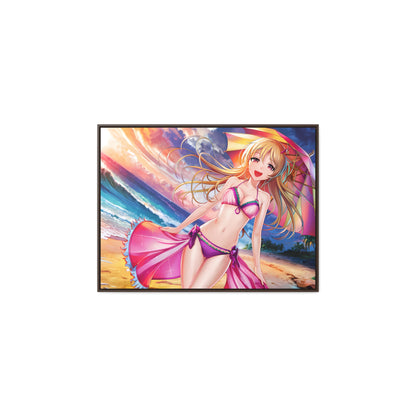 Sunset Stroll on the Beach - Gallery Canvas Wraps, Horizontal Frame