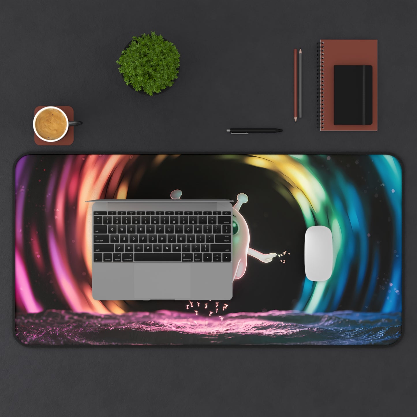 Cosmic Jelly's Joyful Journey - Desk Mat