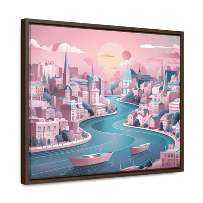 Serene City at Dawn - Gallery Canvas Wraps, Horizontal Frame