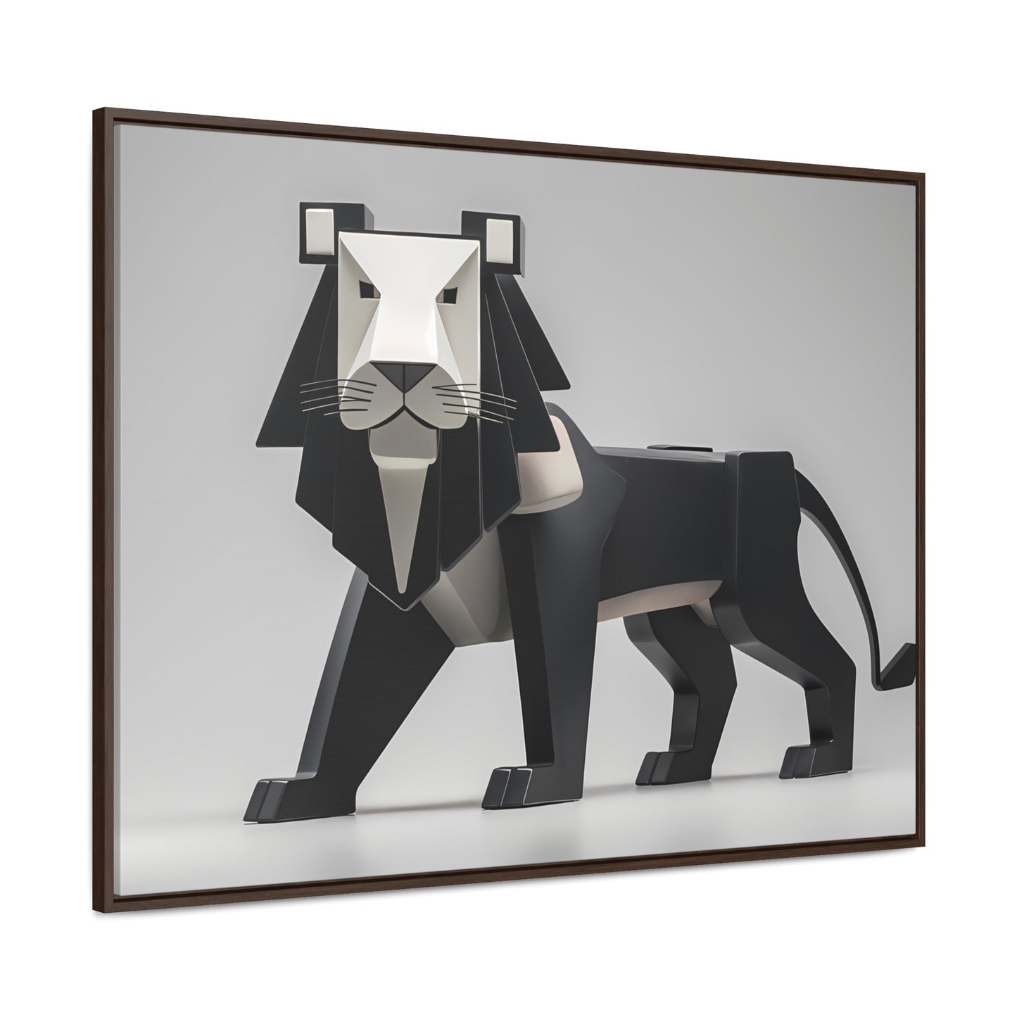 Regal Geometric Lion - Gallery Canvas Wraps, Horizontal Frame