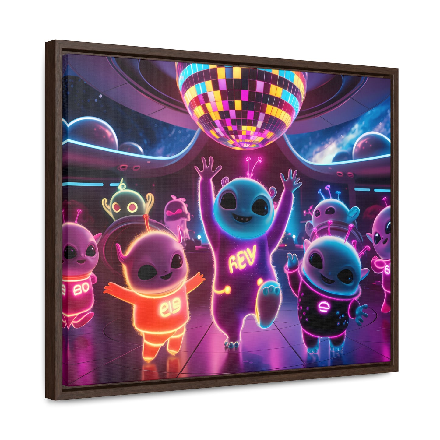 Intergalactic Neon Dance Party - Gallery Canvas Wraps, Horizontal Frame
