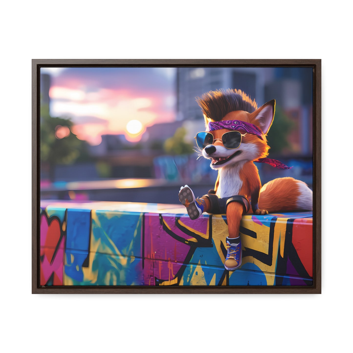 Urban Fox Vibes - Gallery Canvas Wraps, Horizontal Frame