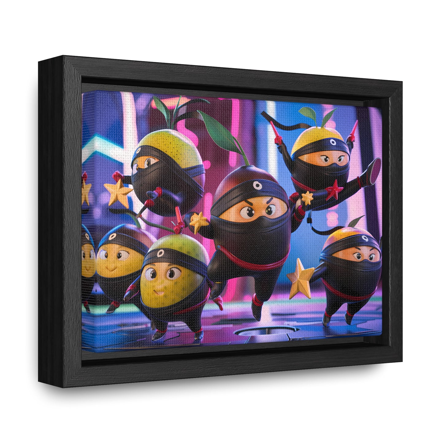 Ninja Citrus Squad: Star Power Unleashed - Gallery Canvas Wraps, Horizontal Frame