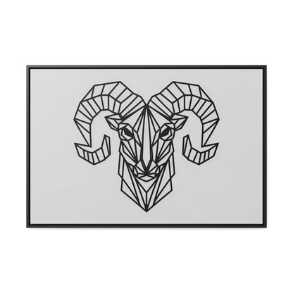 Geometric Ram's Head - Gallery Canvas Wraps, Horizontal Frame