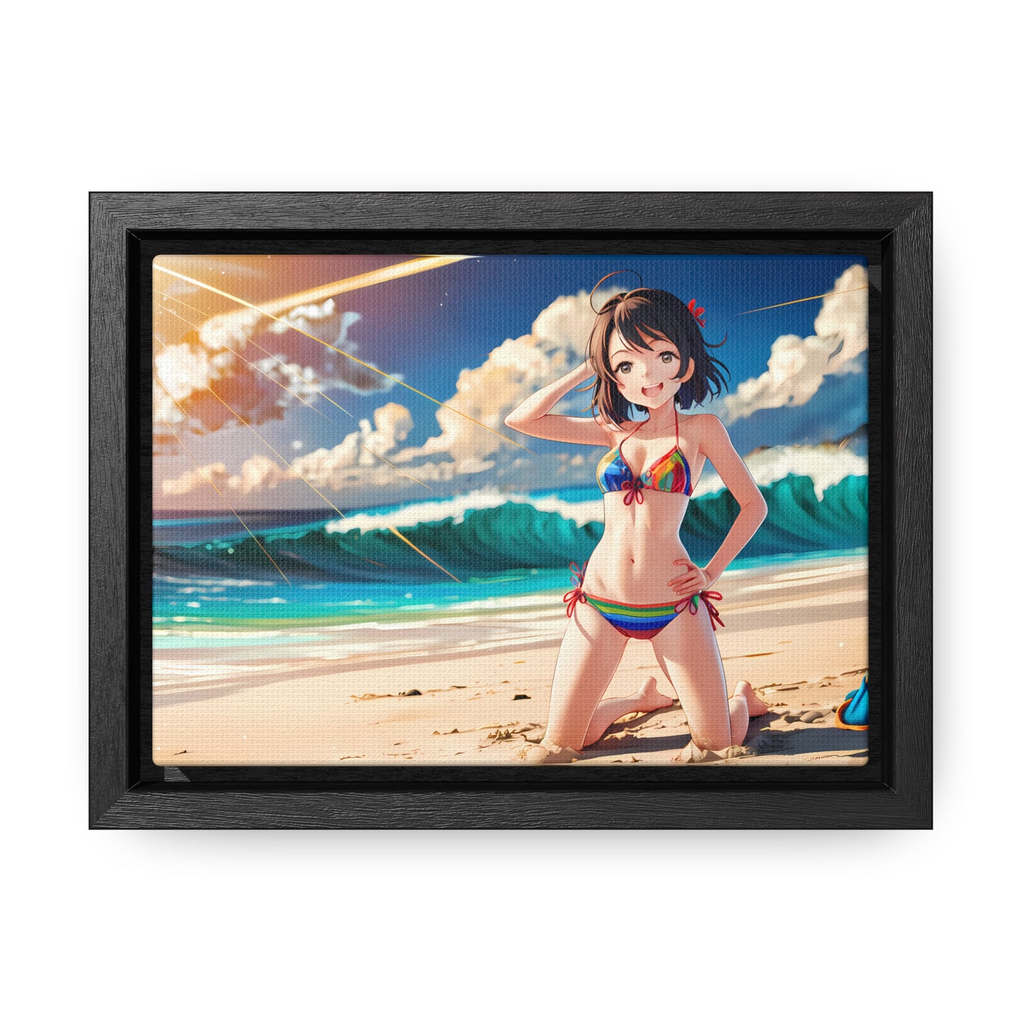 Sunlit Shores of Joy - Gallery Canvas Wraps, Horizontal Frame