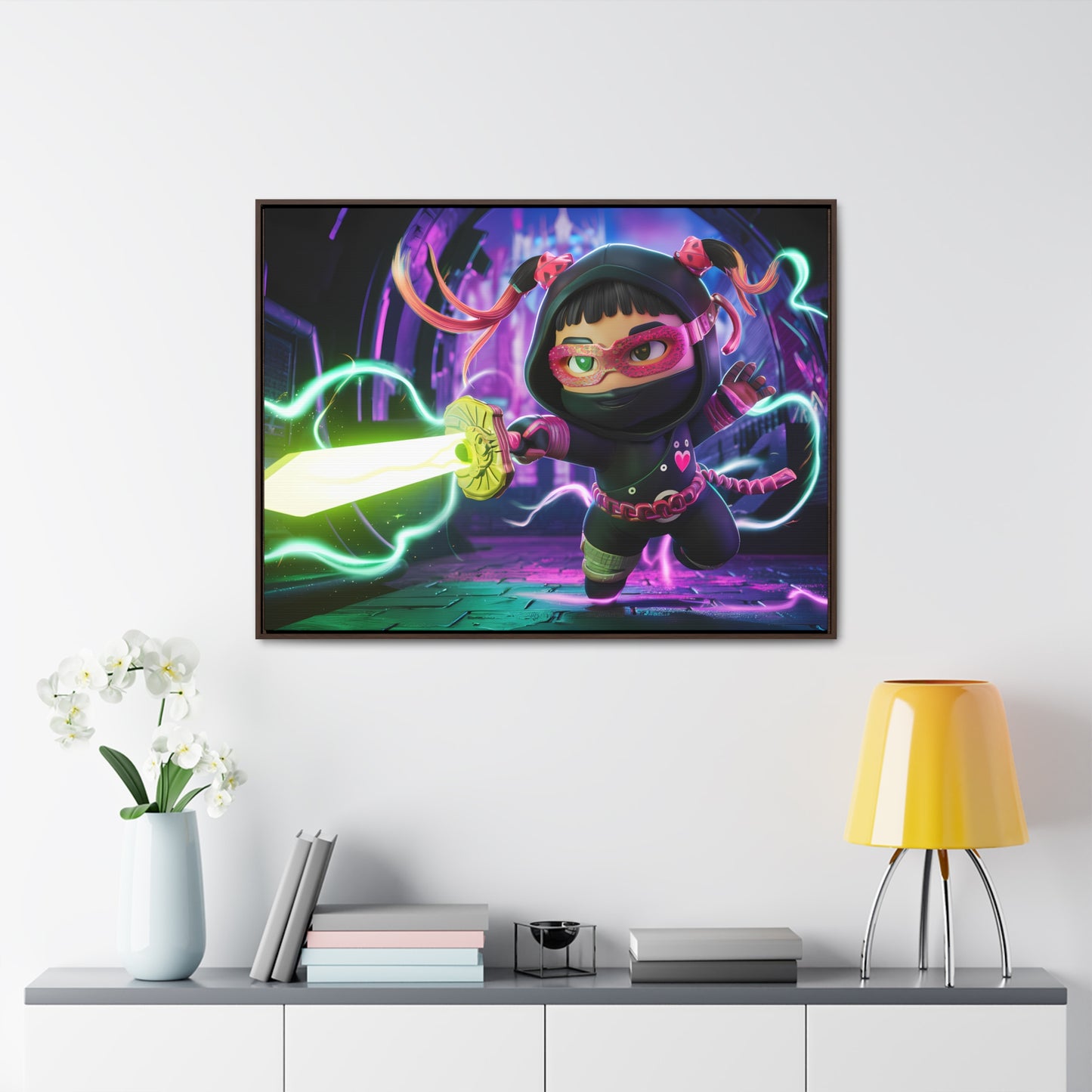 Neon Ninja Unleashed - Gallery Canvas Wraps, Horizontal Frame