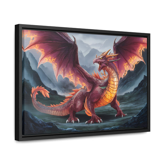 The Inferno Wyrm of the Ashen Peaks - Gallery Canvas Wraps, Horizontal Frame