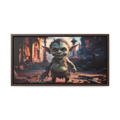 Goblin Warrior in the Ruined City - Gallery Canvas Wraps, Horizontal Frame
