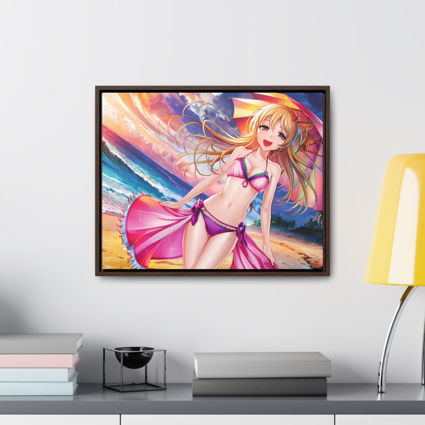 Sunset Stroll on the Beach - Gallery Canvas Wraps, Horizontal Frame