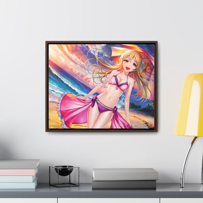 Sunset Stroll on the Beach - Gallery Canvas Wraps, Horizontal Frame