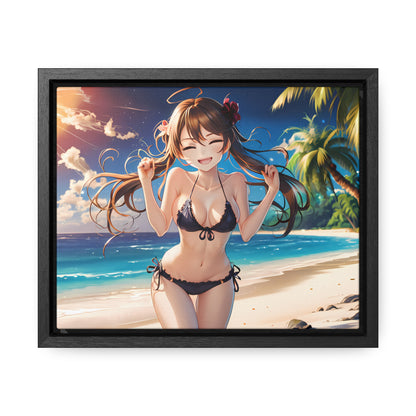 Sunlit Joy on the Beach - Gallery Canvas Wraps, Horizontal Frame