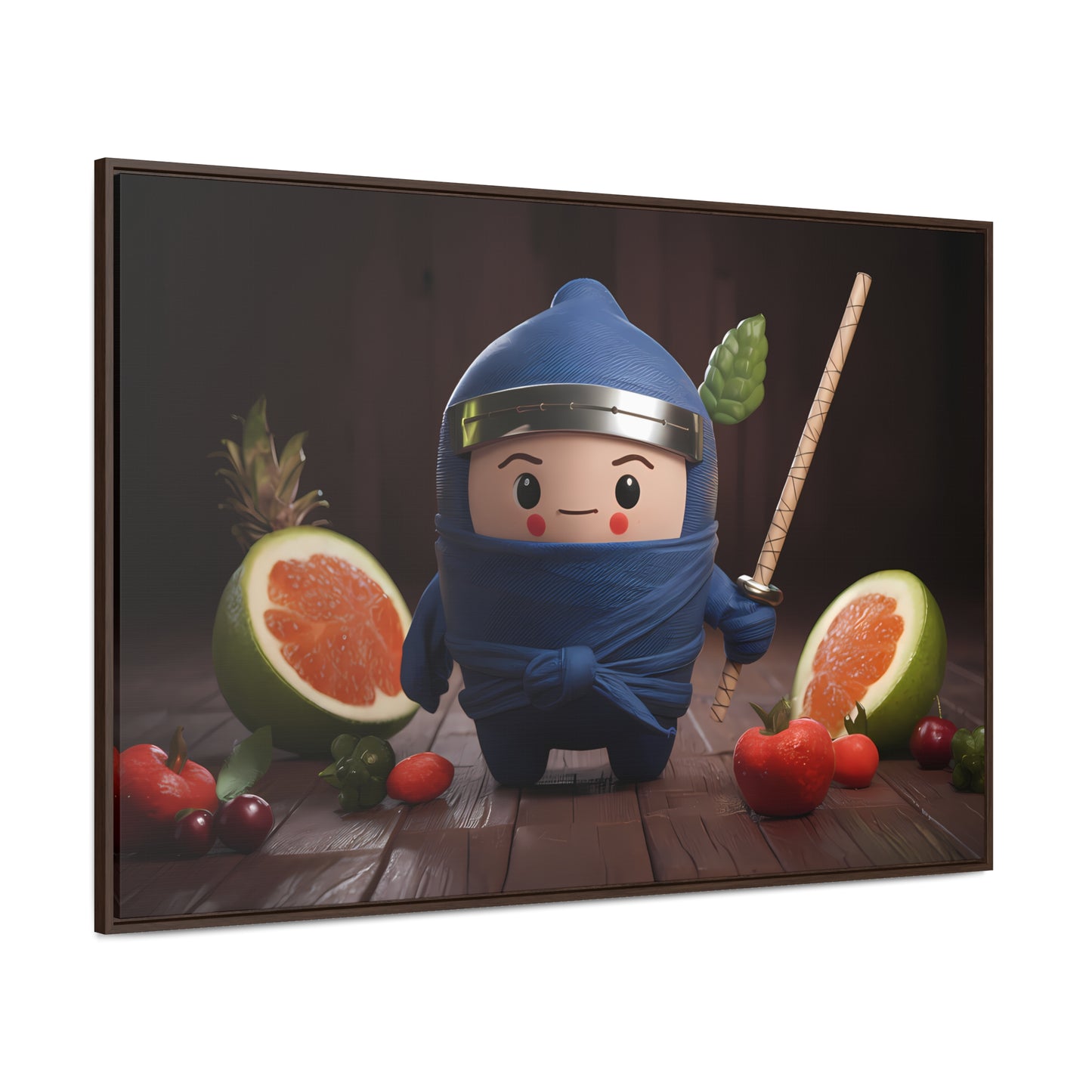 Ninja Fruit Guardian - Gallery Canvas Wraps, Horizontal Frame