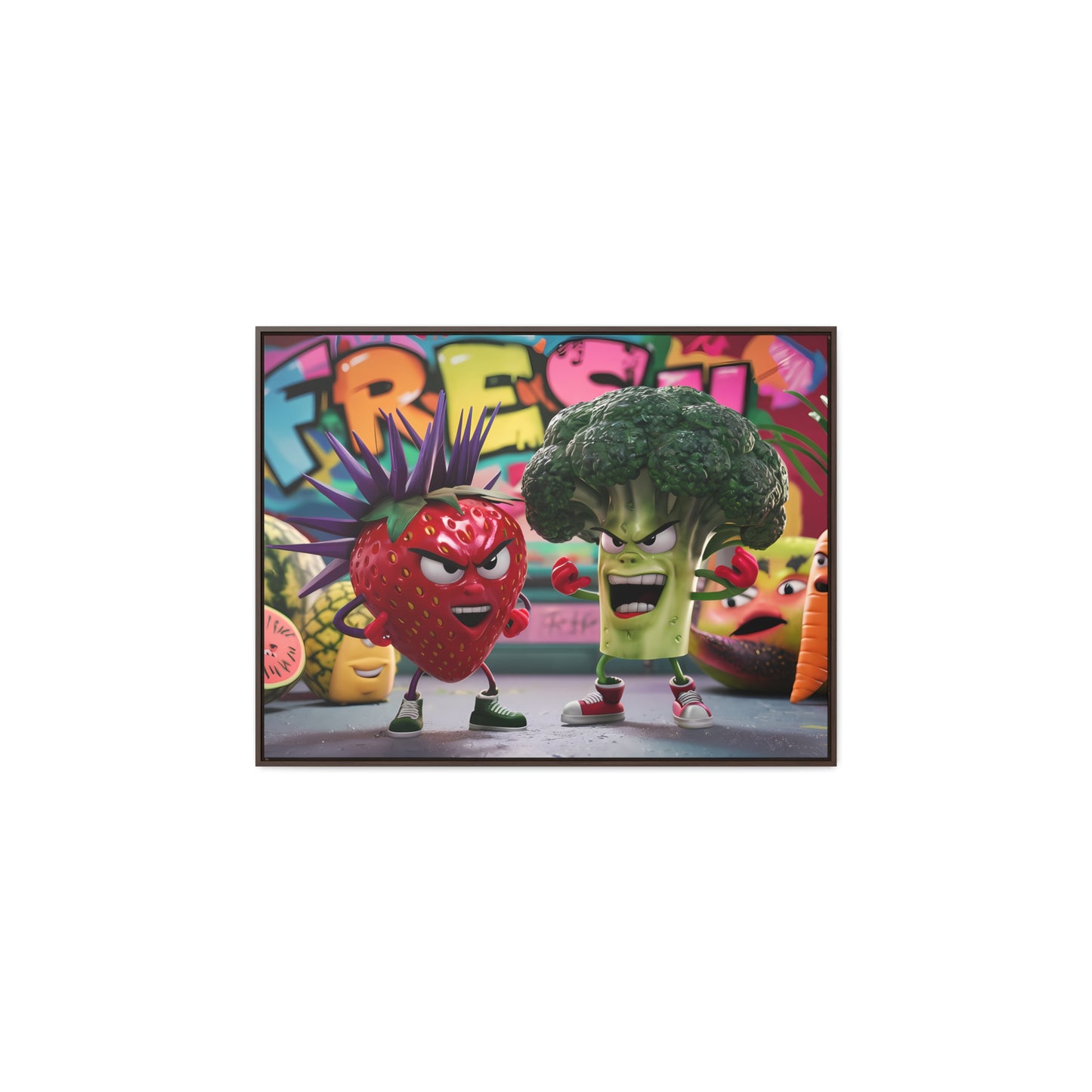 "Fresh Fight: Battle of the Bites" - Gallery Canvas Wraps, Horizontal Frame