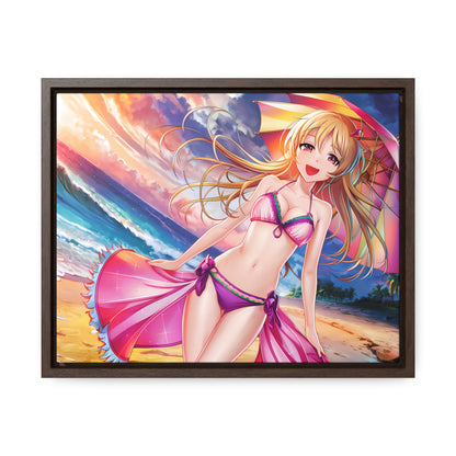 Sunset Stroll on the Beach - Gallery Canvas Wraps, Horizontal Frame